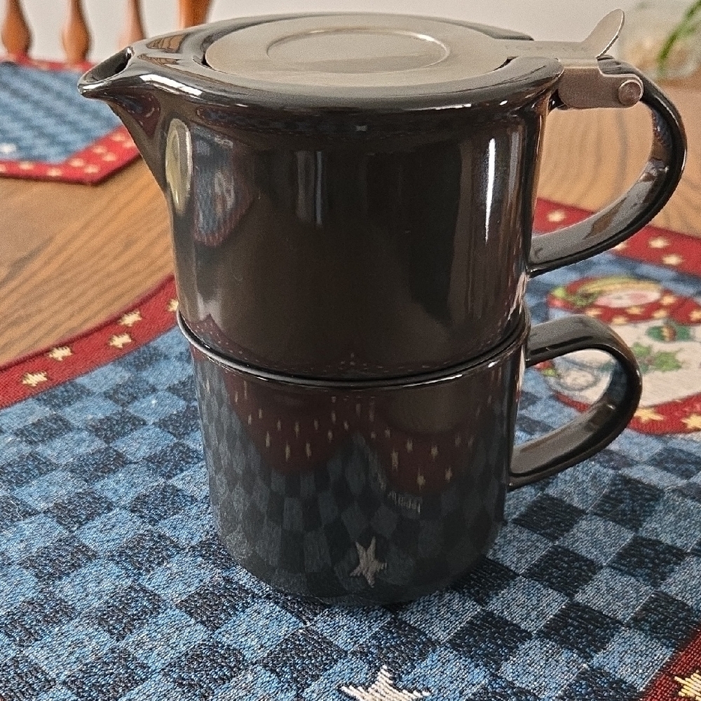 Black Teapot with Stainless Steel Lid